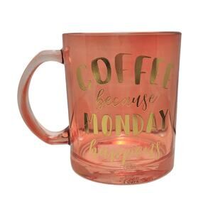 TMD Retail Glass Mug "Coffee Because Monday Happens"